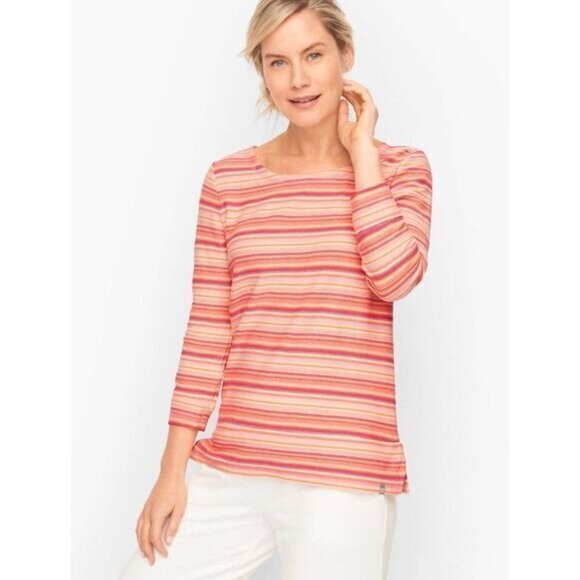 T by Talbots Twist Back‎ TEE - TOULON Stripe Small - Picture 1 of 9
